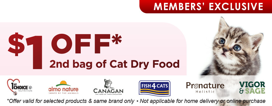 $1 Off Cat Dry Food